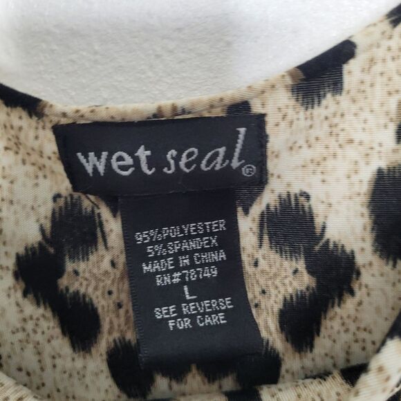 Vintage y2k Wet Seal animal print grunge cut outs kesha party rave top size L - Picture 3 of 6